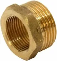 Футорка 15/10 внешняя резьба 1/2" и внутр. резьба 3/8" латунь