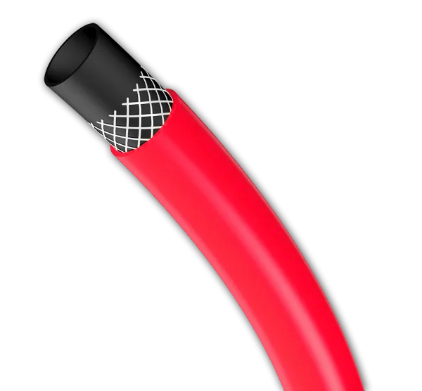 Шланг ПВХ поливочный армированный Родничок-Люкс 5/8" 25м (красный)